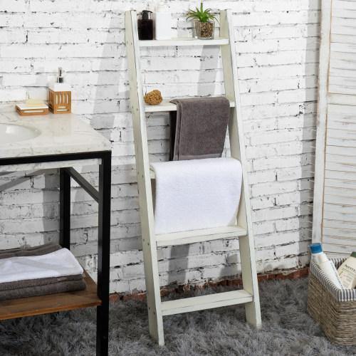 Vintage White Blanket Ladder - Mygiftss