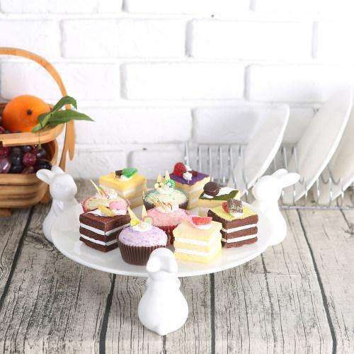 White Ceramic Bunny Serving Plate - Mygiftss