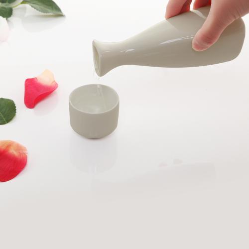 White Ceramic Sake Serving Carafe and 4 Cups - Traditional Japanese Style 5 Piece Gift Set - Mygiftss Enterprise LLC