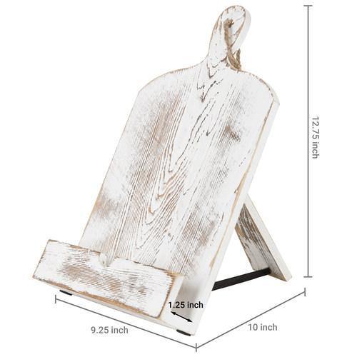 Whitewashed Cutting Board Style Cookbook Holder - Mygiftss