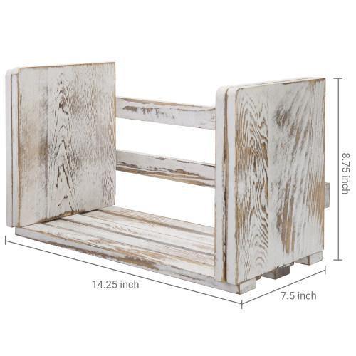 Whitewashed  Expandable Wood Desktop Bookshelf - Mygiftss