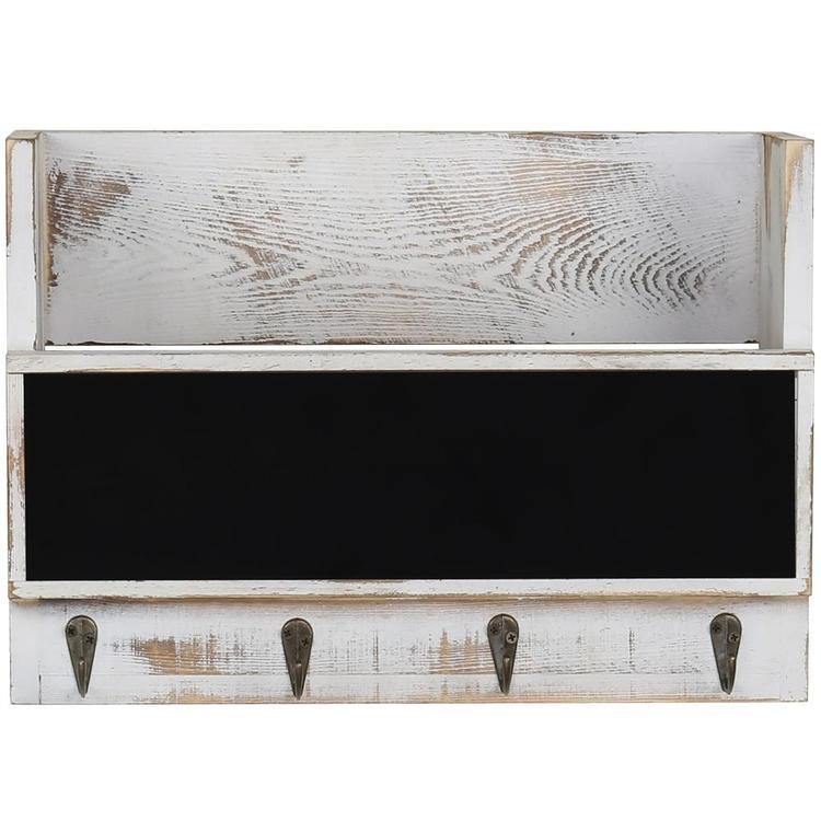 Whitewashed Wall-Mounted Mail Holder - Mygiftss