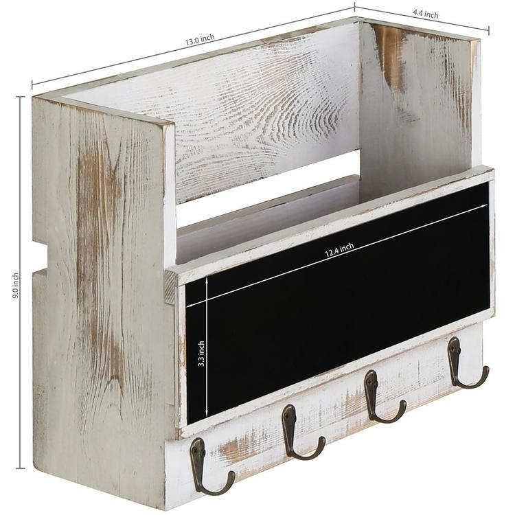Whitewashed Wall-Mounted Mail Holder - Mygiftss