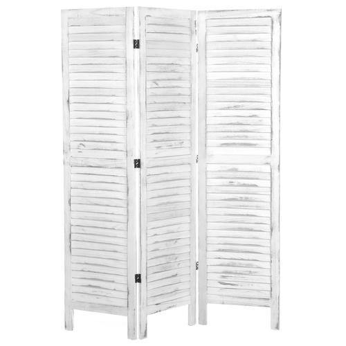 Whitewashed Wood 3 Panel Screen Room Divider - Mygiftss