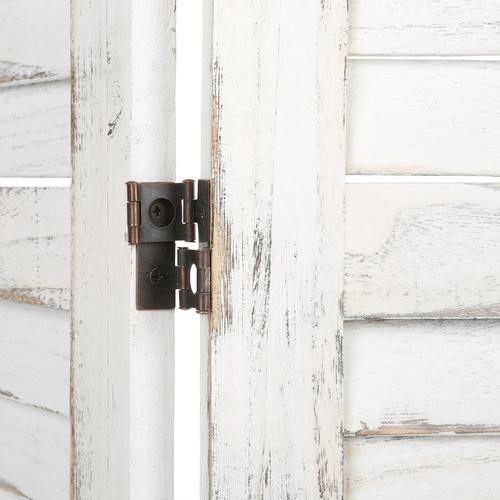 Whitewashed Wood 3 Panel Screen Room Divider - Mygiftss