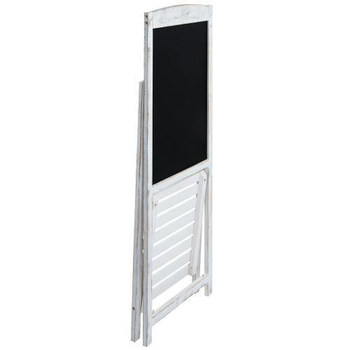 Whitewashed Wood Chalkboard Easel with Shelf - Mygiftss