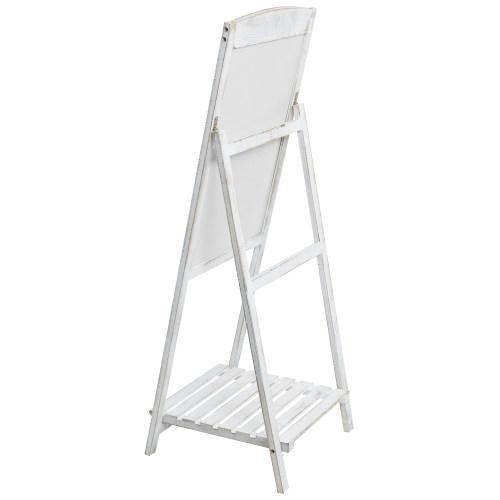 Whitewashed Wood Chalkboard Easel with Shelf - Mygiftss