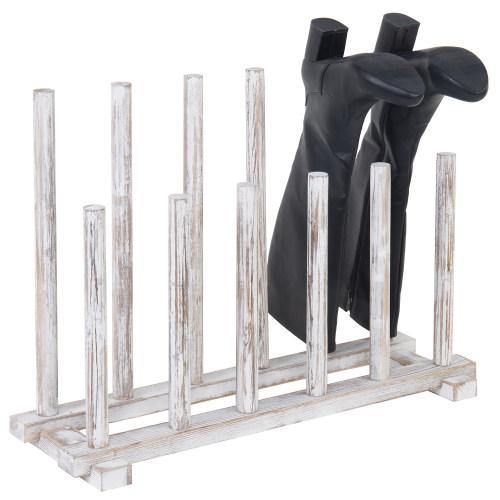 Whitewashed Wood Inverted Boot Storage Rack - Mygiftss