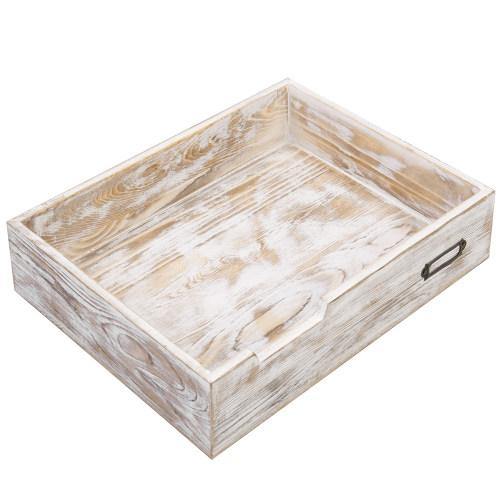 Whitewashed Wood Office Document Tray - Mygiftss