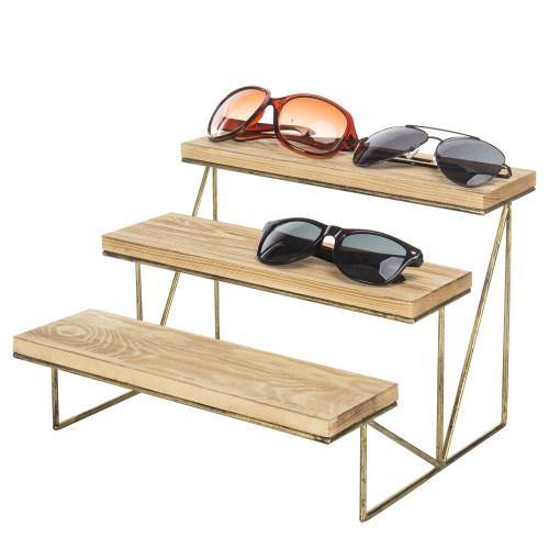 Wood & Brass Cupcake Display Riser - Mygiftss